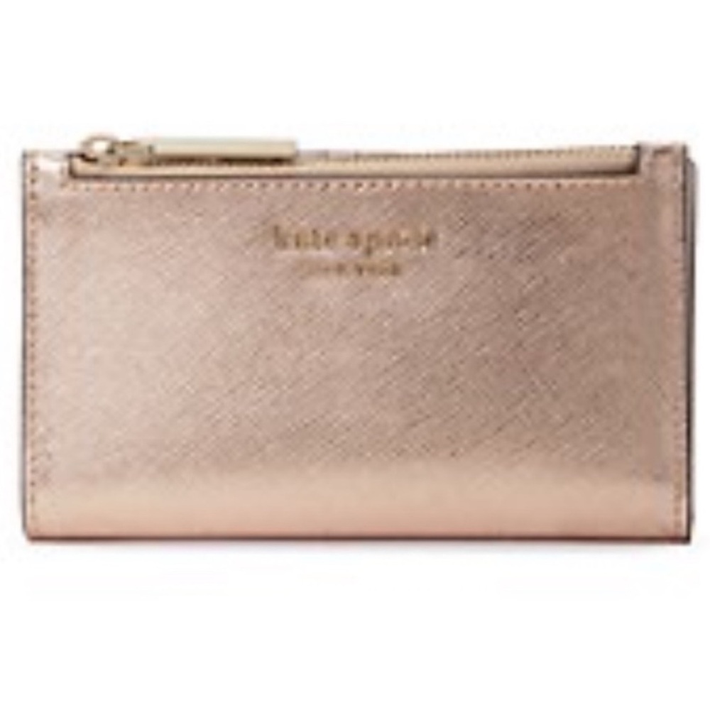 Kate Spade Spencer Saffiano Leather Slim Wallet Gold